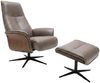 KAWOLA Relaxsessel FERREIRA Drehsessel Lederfaserstoff anthrazit mit Hocker 106 x 84 x 78 cm Bild 3