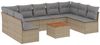 vidaXL 10-tlg. Garten-Sofagarnitur mit Kissen Beige Poly Rattan 3223791 Bild 2