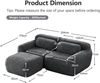 Flieks 2-Sitzer Sofa, L-förmiges Sofa, rahmenlos modular mit Ottoman & 2 Kissen, rutschfester Boden, Plüsch, Grau Bild 4