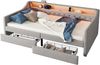 Polsterbett 90×200 cm aus Kunstleder mit LED-Beleuchtung & USB-Anschluss, grau Bild 5