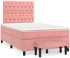 vidaXL Boxspringbett mit Matratze Rosa 120x200 cm Samt 3138018 Bild 2