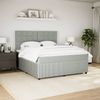 vidaXL Boxspringbett mit Matratze Hellgrau 180x200 cm Samt 3294706 Bild 5