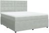 vidaXL Boxspringbett mit Matratze Hellgrau 180x200 cm Samt 3294706 Bild 3