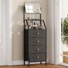 OYRREU Schubkastenkommode mit verstellbarem Spiegel, Schminkschrank, 4 Stoffschubladen (2-in-1 Spiegel-Kommode), platzsparendes Hochdesign, kippsicher Bild 3