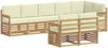 vidaXL Outdoor-Sofagarnitur 8 pcs Weiß und Creme 306 x 128,5 x 73 cm 3392020 Bild 2