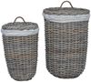 vidaXL Wäschekorb mit Deckel 2 pcs Kubu Grau Kubu Rattan 42020973 Bild 2