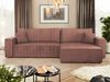 Mirjan24 'Kobaro Maxi' Ecksofa mit Bettkasten und Schlaffunktion, Cord rosa, 82 x 145 x 272 cm Bild 3