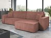 Mirjan24 'Kobaro Maxi' Ecksofa mit Bettkasten und Schlaffunktion, Cord rosa, 82 x 145 x 272 cm Bild 4
