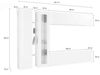 Dmora Ausgestattete Wand Annie, 4-türiges TV-Ständer-Wohnzimmerset, Mehrzweck-Wohnzimmermöbel, 100 % Made in Italy, 280 x 30 x 180 cm, glänzendes Weiß, Bild 3