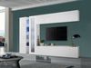 Dmora Ausgestattete Wand Annie, 4-türiges TV-Ständer-Wohnzimmerset, Mehrzweck-Wohnzimmermöbel, 100 % Made in Italy, 280 x 30 x 180 cm, glänzendes Weiß, Bild 5