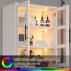 Flieks Badezimmer-Hochschrank mit LED weiß 72 x 35 x 170 cm, Aufbewahrungsschrank mit Glastüren, 3 Schubladen, 2 Schränken, App-Steuerung LED Bild 5