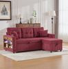 Schlafsofa aus Cord mit Stauraum, USB-Anschluss & LED, 196x82-144x85 cm, Weinrot Bild 3