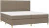 vidaXL Boxspringbett mit Matratze Taupe 200x200 cm Stoff, Härtegrad: H2 [3142525] Bild 3