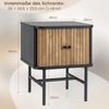 Nachttisch mit Schiebetüren Nachtschrank mit Stauraum 40 x 39 x 49 cm Schwarz Bild 3