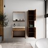 Badplaats Badmöbel Komplettset Montreal 60 x 35 cm Braun Eiche - Badezimmermöbel mit Waschbecken, Spiegel und Badezimmerschrank Bild 5