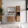 Badplaats Badmöbel Komplettset Montreal 60 x 35 cm Braun Eiche - Badezimmermöbel mit Waschbecken, Spiegel und Badezimmerschrank Bild 3