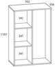 VCM Mehrzweckschränke Lona 913938 Weiß B. 70 x H. 111 x T. 38 cm Bild 2