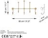 Calicosy 'IYON' Wandgarderobe mit 8 Haken aus goldfarbenem Metall H45 cm - Golden Bild 5