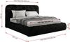 Bett mit Stauraum Polsterbett BENEA CLASSIC, Doppelbett mit Lattenrost Gepolstertes Kopfteil Gasdruckfeder Schlafzimmerbett Multipocket Matratze - 160 x 200 cm - Schwarz Plüsch - ELORI LUX Bild 4