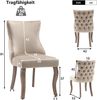 Polsterstuhl 2 Set mit Samtbezug und Knopfsteppung, geschwungenen Massivholzbeinen sowie weicher Polsterung, beige Bild 4