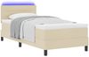 vidaXL Boxspringbett mit Matratze mit LED Creme 100 x 200 cm Stoff 3342112 Bild 3