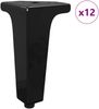 vidaXL Möbelbeine 12 pcs Schwarz 54,1 x 54,1 x 100 mm Eisen 864779 Bild 2