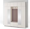 Garderoben-Set Napoli Version 12: Kleiderschrank mit Polsterpaneelen, Schuhschrank und Schrankaufsatz Flur und Eingangsbereich (Cashmere/Trinity 05), 229 x 40 x 210 cm Bild 4