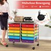 Rollwagen mit 12 Stapelbaren Schubladen & Ablagefläche Schubladenwagen Rollcontainer Mehrfarbig Bild 5