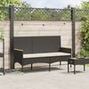 vidaXL Gartenbank 3-Sitzer mit Kissen Schwarz Poly Rattan 365441 Bild 3