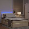 vidaXL Bett mit Stauraum und LED mit Matratze Creme 120 x 190 cm Stoff 3371071 Bild 5