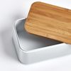 ZELLER 25370 Brotkasten mit Bambusdeckel, Metall, matt weiß, 31 x 18 x 12,5 cm Bild 5