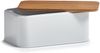 ZELLER 25370 Brotkasten mit Bambusdeckel, Metall, matt weiß, 31 x 18 x 12,5 cm Bild 2