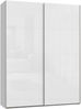 Forte FITTIO Kleiderschrank 180, moderner Schwebetürenschrank, 2-türig, Kleiderstange, Einlegeböden, Schlafzimmer, Holzwerkstoff, Weiß Hochglanz, 180,1 cm breit x 235 cm hoch x 61,2 cm tief Bild 3