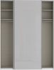 Forte FITTIO Kleiderschrank 180, moderner Schwebetürenschrank, 2-türig, Kleiderstange, Einlegeböden, Schlafzimmer, Holzwerkstoff, Weiß Hochglanz, 180,1 cm breit x 235 cm hoch x 61,2 cm tief Bild 4