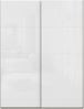Forte FITTIO Kleiderschrank 180, moderner Schwebetürenschrank, 2-türig, Kleiderstange, Einlegeböden, Schlafzimmer, Holzwerkstoff, Weiß Hochglanz, 180,1 cm breit x 235 cm hoch x 61,2 cm tief Bild 2
