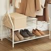 Songmics Kleiderständer im Vintage-Stil Garderobenständer mit Kleiderstange und 2 Ablagen aus Metall 92 x 173 x 41 cm Beige HSR07W Bild 4