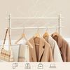 Songmics Kleiderständer im Vintage-Stil Garderobenständer mit Kleiderstange und 2 Ablagen aus Metall 92 x 173 x 41 cm Beige HSR07W Bild 3