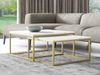 Im Set zwei Couchtische Dakenti Gold (Farbe: Gold / Bianco Marmor) Bild 3