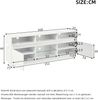 TV-Schrank 160 x 35 x 60 cm in Weiß, mit Hochglanzfronten, LED-Beleuchtung und Ablage aus gehärtetem Glas Bild 5