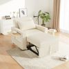 Schlafsofa 93 x 150 x 85 cm, 1-Sitzer mit USB, Type-C, Handyhalter und Beistelltisch, Cord in Beige Bild 5