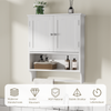 Badezimmerschrank aus MDF mit verstellbaren Regalböden & Handtuchhalter, 56,8x19x70 cm, Weiß Bild 4