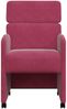 vidaXL Esszimmerstühle mit Rollen 2 pcs Weinrot 58 x 65 x 98 cm Samt 42017879 Bild 4