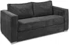 Vente-unique - LORETO Sofa SamtStoff Grau - B 223 cm95 cm x H 90 cm x L 215 cm Bild 3