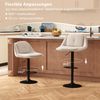 2er Set Drehbarer Barhocker mit Verstellbarer Höhe & Gepolstertem Sitz Barstuhl Küchenstuhl Beige Bild 3