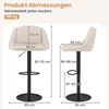 2er Set Drehbarer Barhocker mit Verstellbarer Höhe & Gepolstertem Sitz Barstuhl Küchenstuhl Beige Bild 2