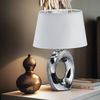 LED Design Tischleuchte, Textil, Keramik, silber-weiß, H 33 cm Bild 4