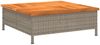 Gartentisch, Balkontisch, Küchentisch Grau 70x70x25 cm Rattan und Akazienholz Bild 2