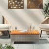 Gartentisch, Balkontisch, Küchentisch Grau 70x70x25 cm Rattan und Akazienholz Bild 3