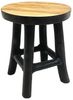 Spetebo Blumenhocker Teak Blumenhocker - schwarz / Ø 15 cm (Packung, 1 St, Massivholz), Holz Pflanzen Ständer mit 4 Füßen Bild 3