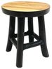Spetebo Blumenhocker Teak Blumenhocker - schwarz / Ø 15 cm (Packung, 1 St, Massivholz), Holz Pflanzen Ständer mit 4 Füßen Bild 2